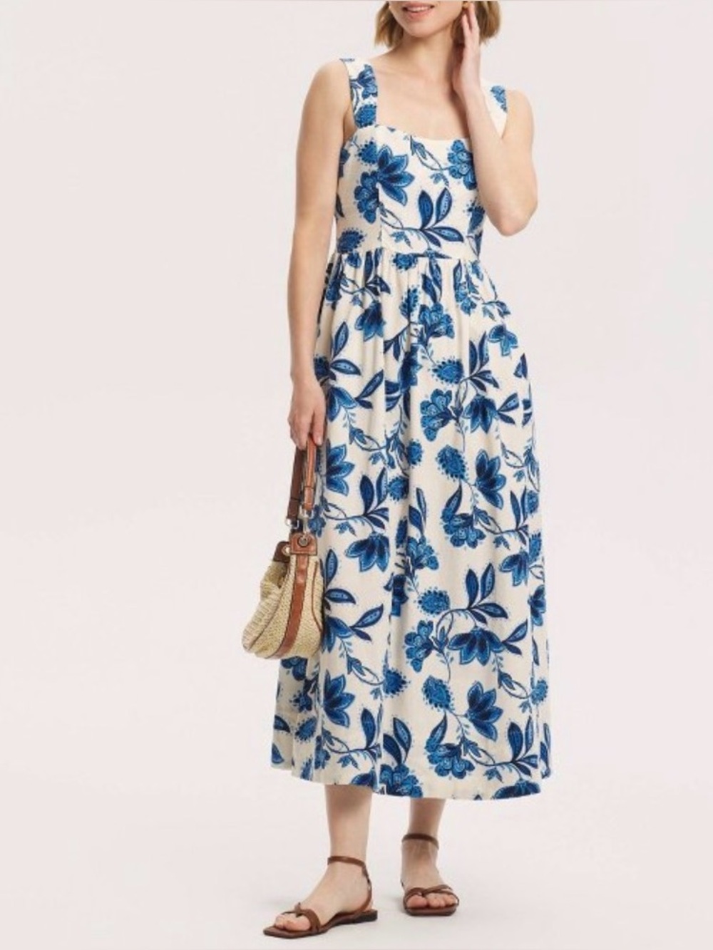 A New Day Wide Strap Midi A-Line Dress - NWT